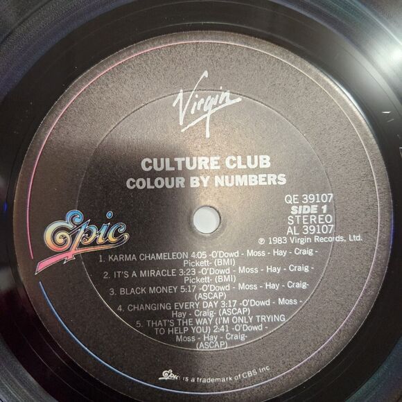 (2) CULTURE CLUB "Kissing To Be Clever & Color By Numbers" Vinyl Record LP (VG) - Picture 6 of 8